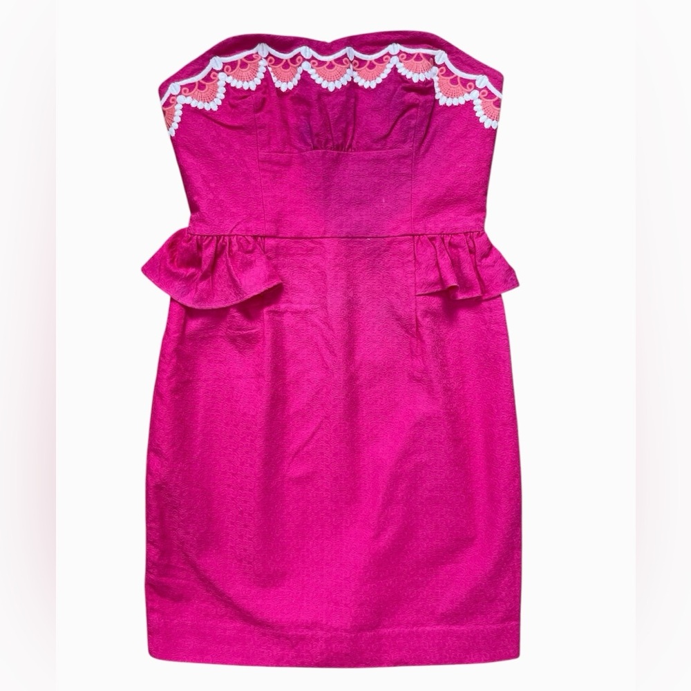 Lilly Pulitzer Maybell Azalea Pink Strapless Dress Size 0 EUC - Picture 4 of 12